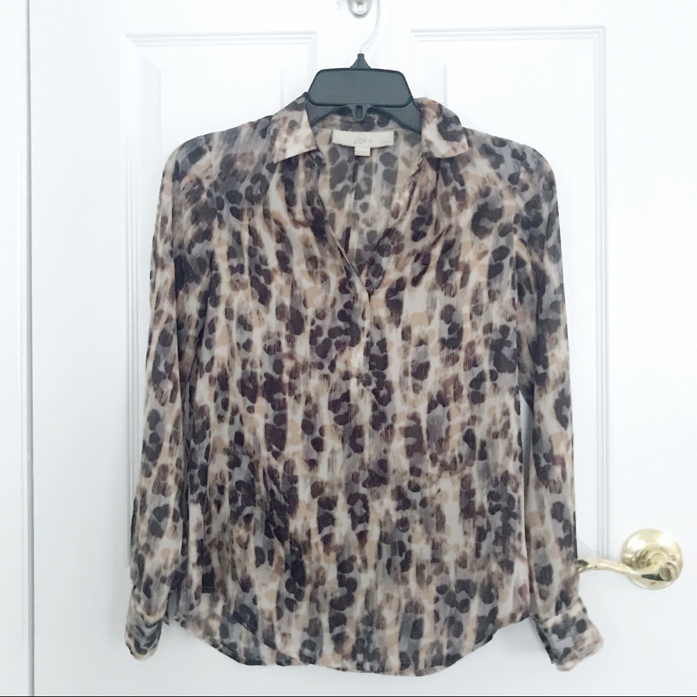Loft Leopard Print Blouse - XXSP